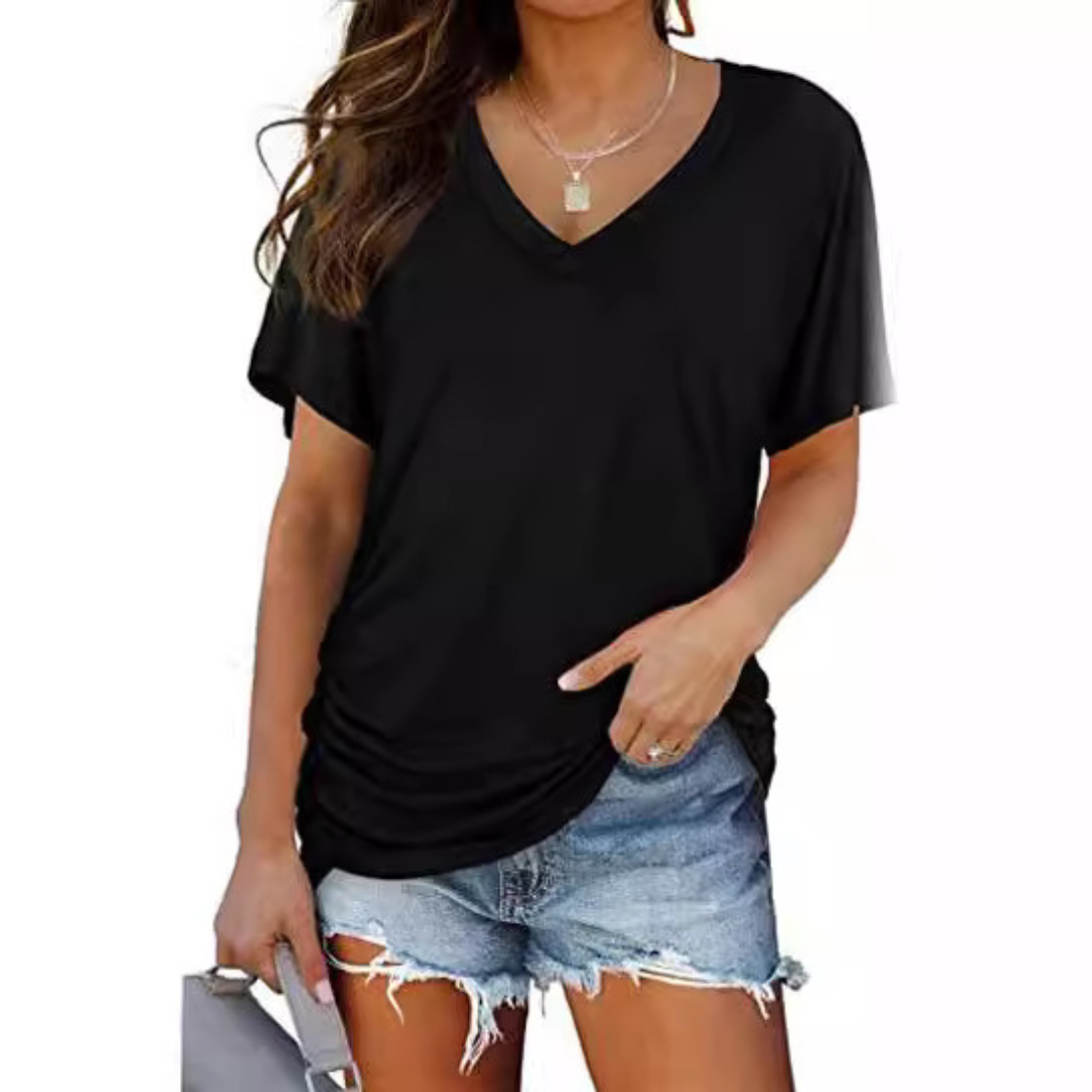 Thea | Classic V-Neck Loose Fit Shirt