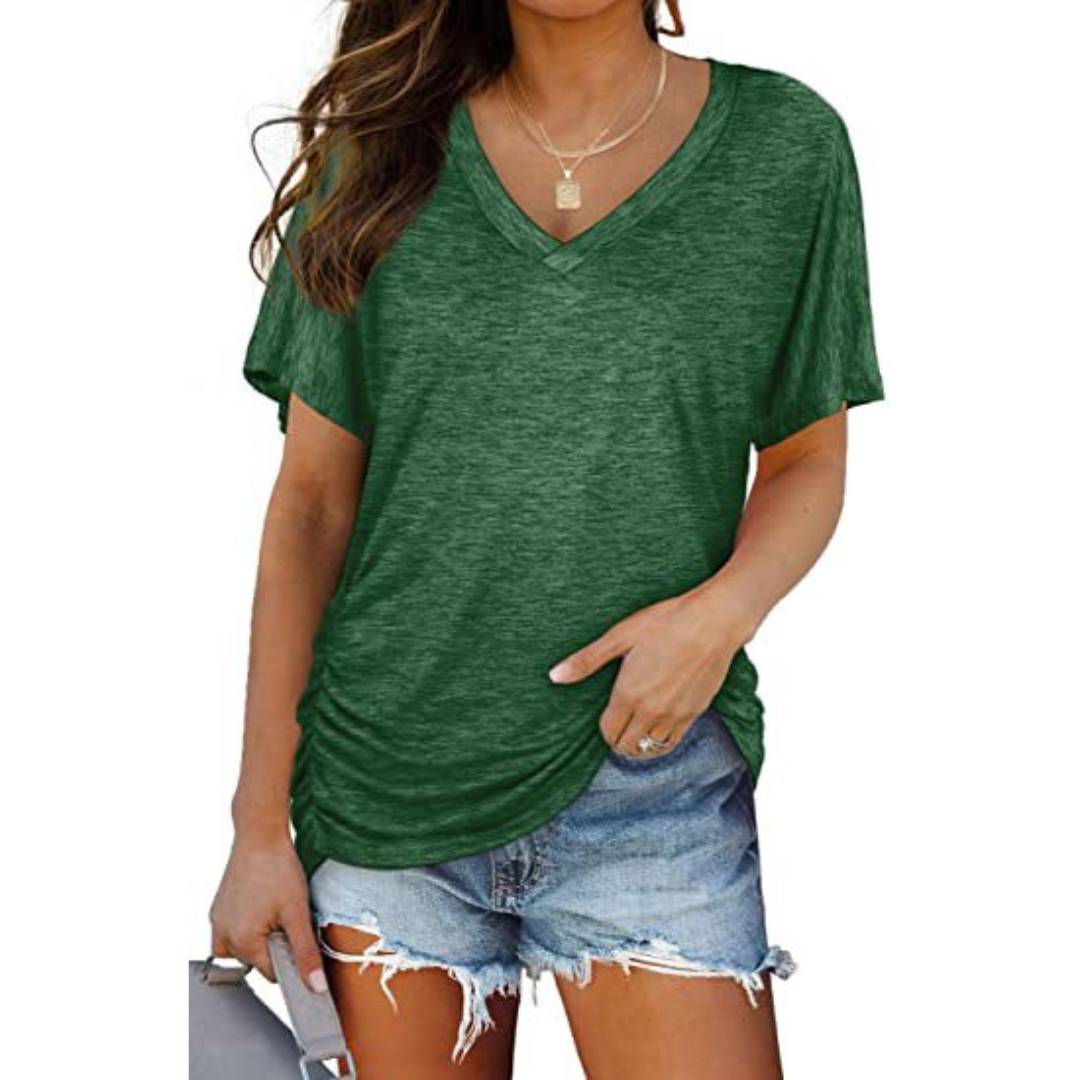 Thea | Classic V-Neck Loose Fit Shirt