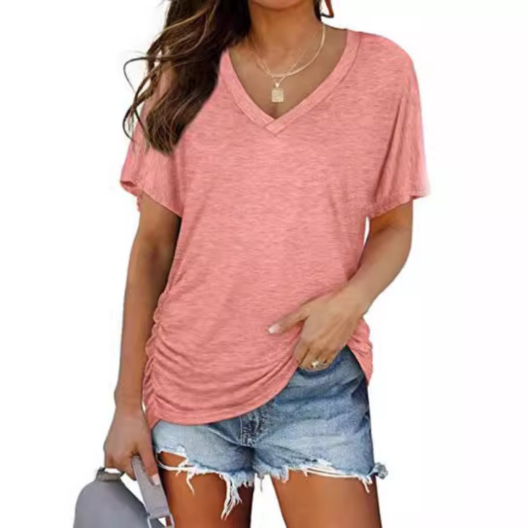 Thea | Classic V-Neck Loose Fit Shirt