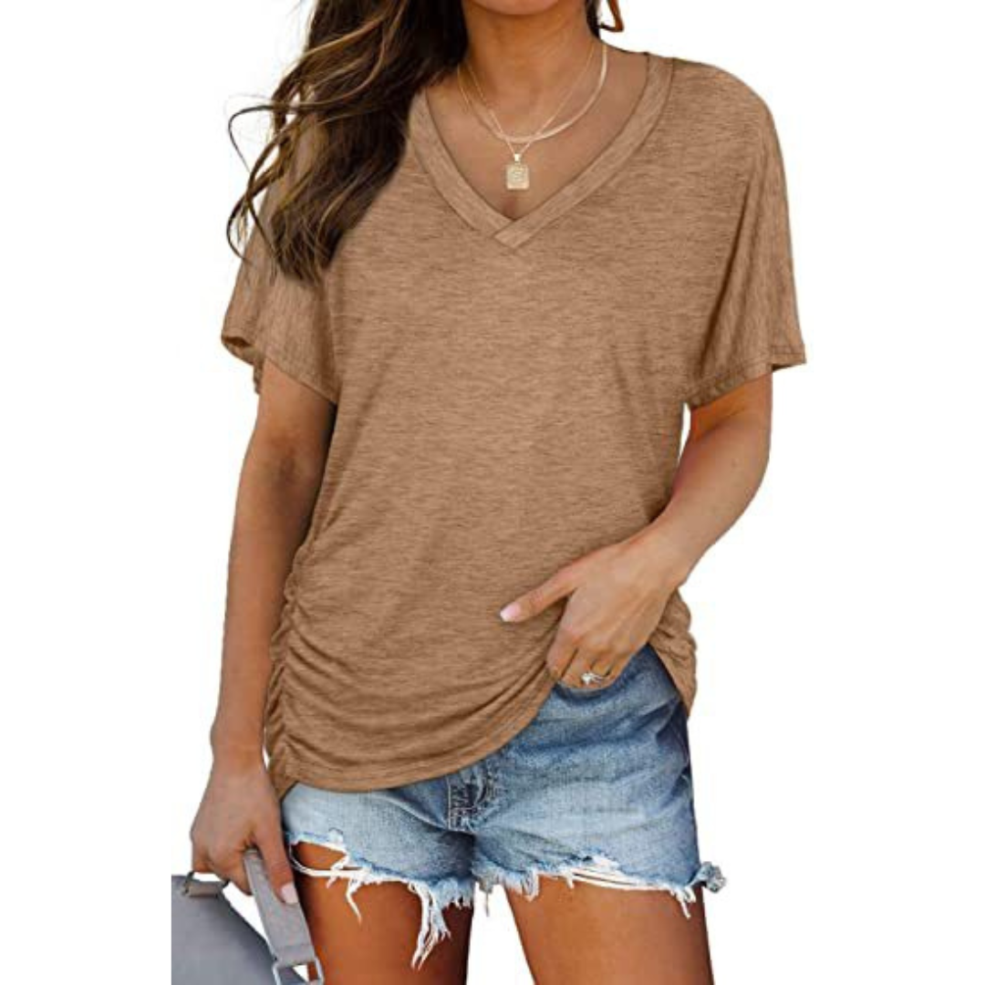 Thea | Classic V-Neck Loose Fit Shirt