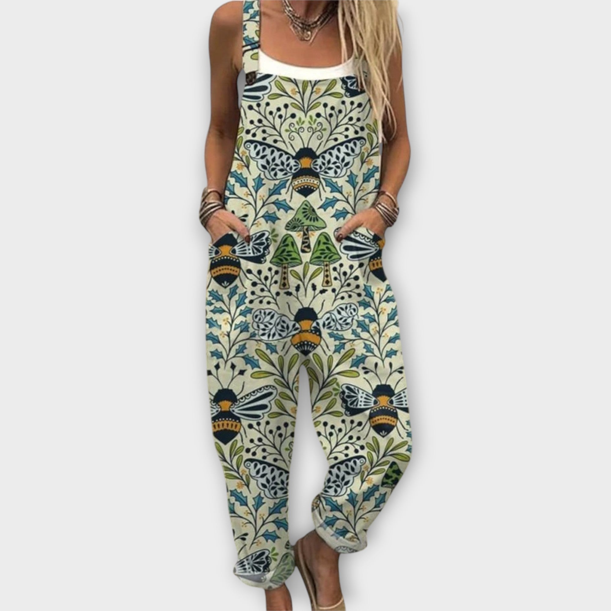 Letitia | Retro Elegant Floral Print Jumpsuit
