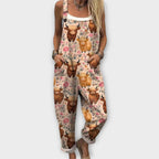 Letitia | Retro Elegant Floral Print Jumpsuit