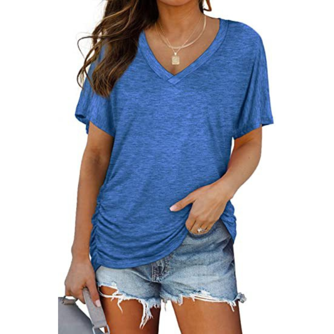 Thea | Classic V-Neck Loose Fit Shirt
