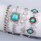 Sky Stone Layered Gold Bracelet Set