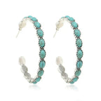 Vintage Bohemian Turquoise Circle Earrings