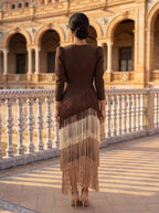 Loretta | Elegant Fringed Flared Dress