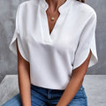 Savannah | Elegant Draped V-Neck Blouse