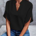 Savannah | Elegant Draped V-Neck Blouse