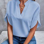 Savannah | Elegant Draped V-Neck Blouse