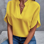 Savannah | Elegant Draped V-Neck Blouse