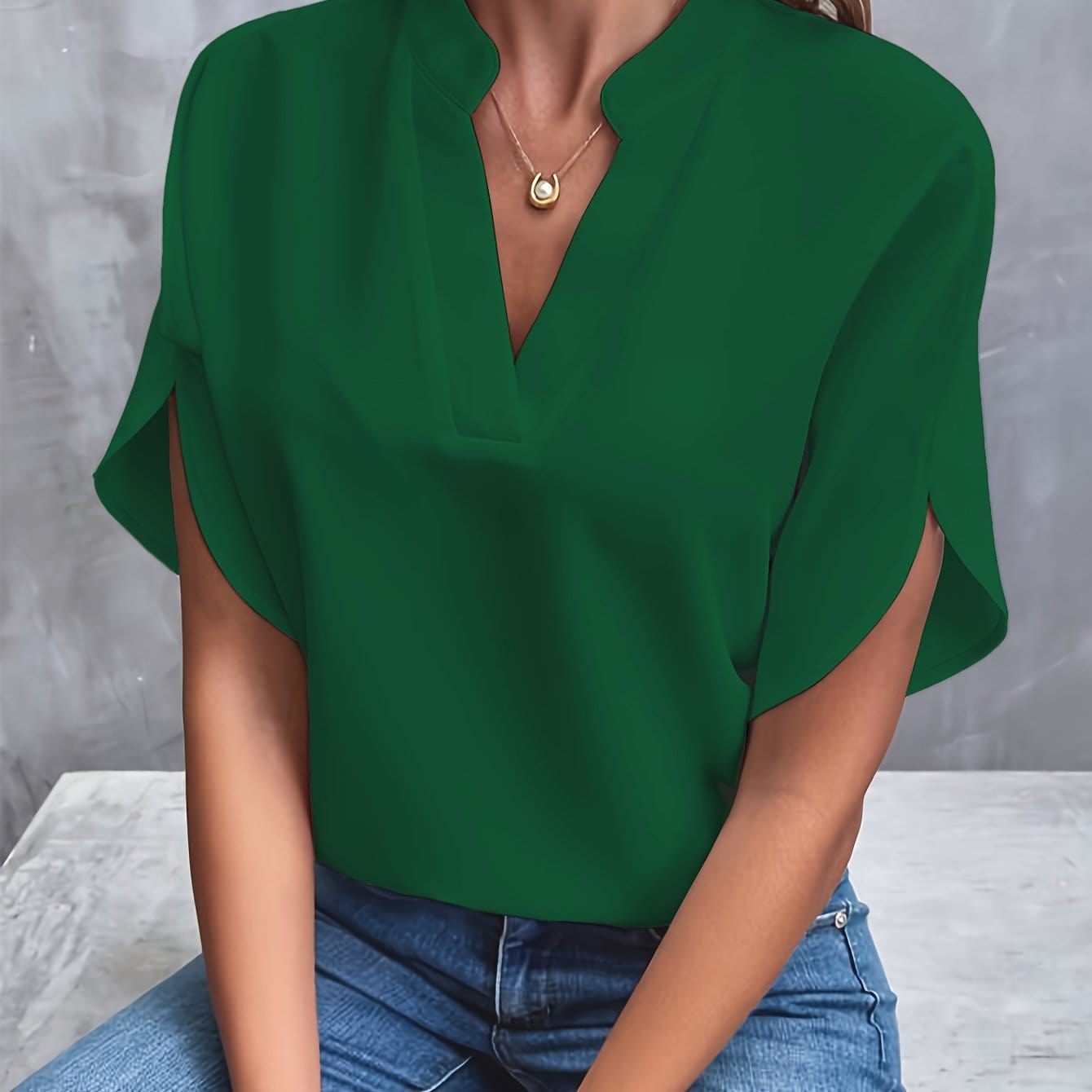 Savannah | Elegant Draped V-Neck Blouse