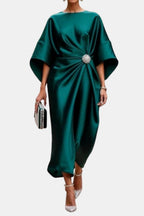 Naomi | Elegant Wide Sleeve Satin Dress
