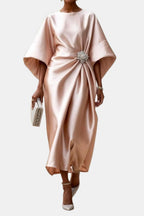 Naomi | Elegant Wide Sleeve Satin Dress