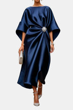 Naomi | Elegant Wide Sleeve Satin Dress