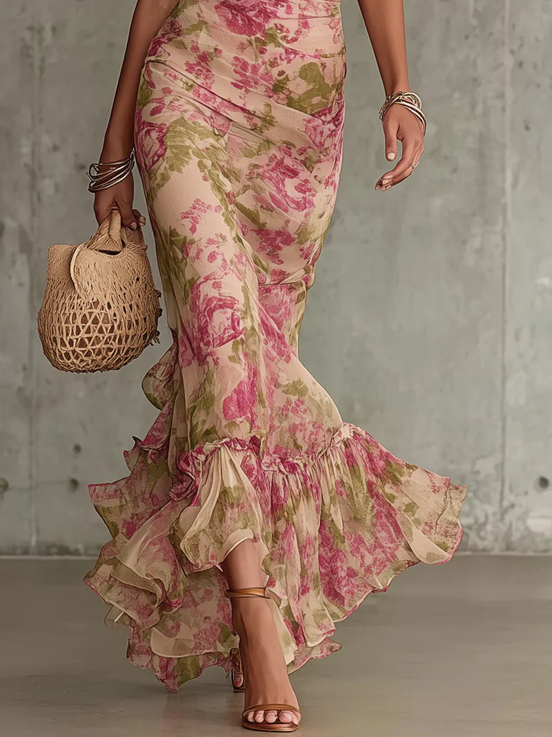 Clementine | Vintage Puff Sleeves Maxi Dress