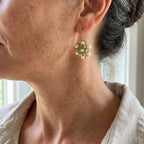 Xanthe | Vintage Turquoise & Pearl Medallion Earrings