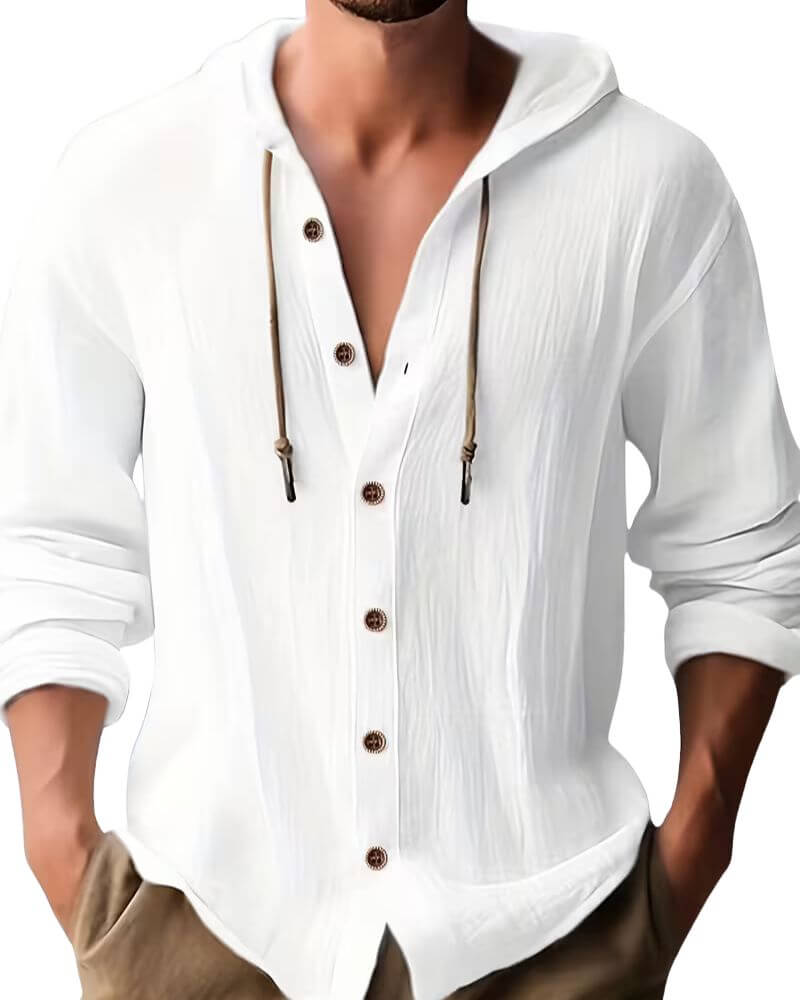 Harvey | Classic Hooded Long Sleeve Shirt