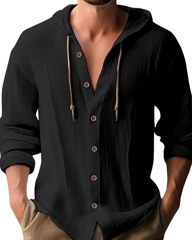 Harvey | Classic Hooded Long Sleeve Shirt