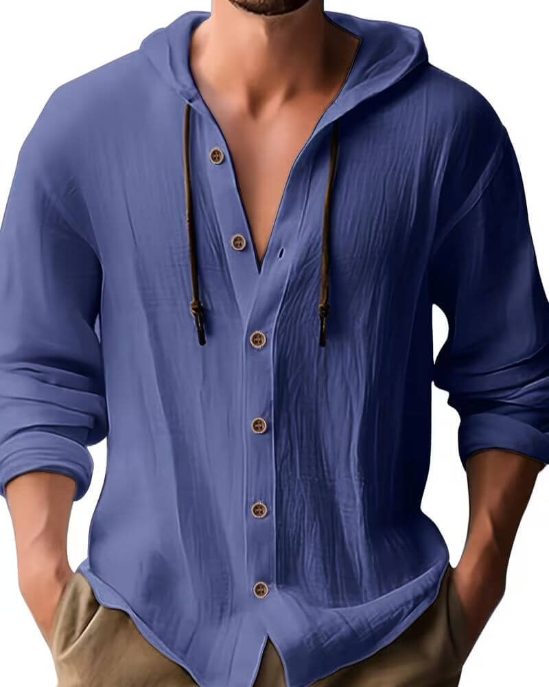Harvey | Classic Hooded Long Sleeve Shirt