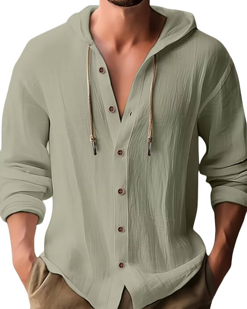 Harvey | Classic Hooded Long Sleeve Shirt