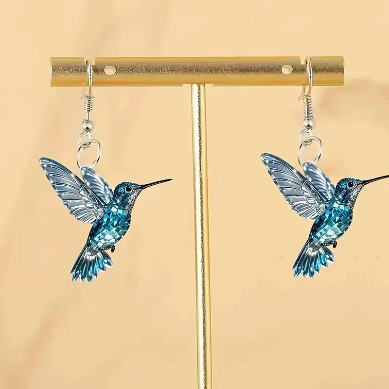 Crystal Hummingbird | Drop Earrings
