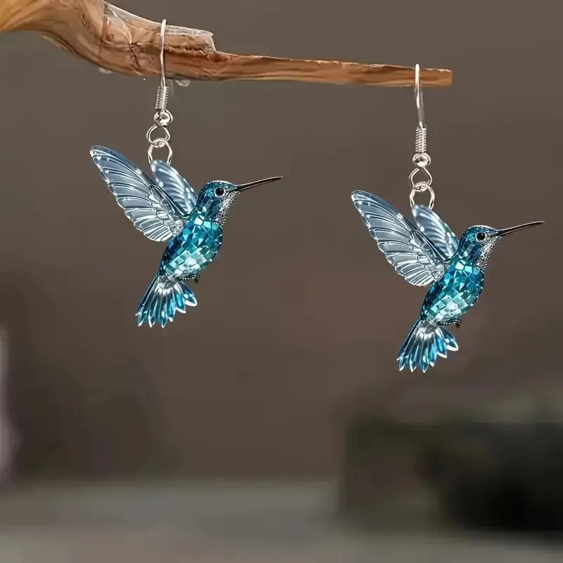 Crystal Hummingbird | Drop Earrings