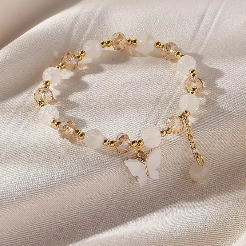Beautiful Butterfly Beads Stretch Bracelet