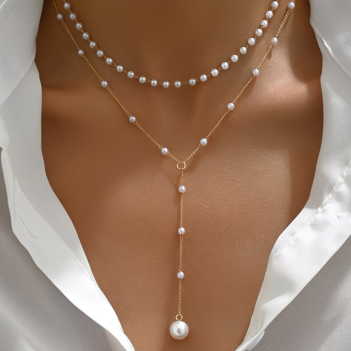 Estrid | Graduated Pearl Strand Necklace