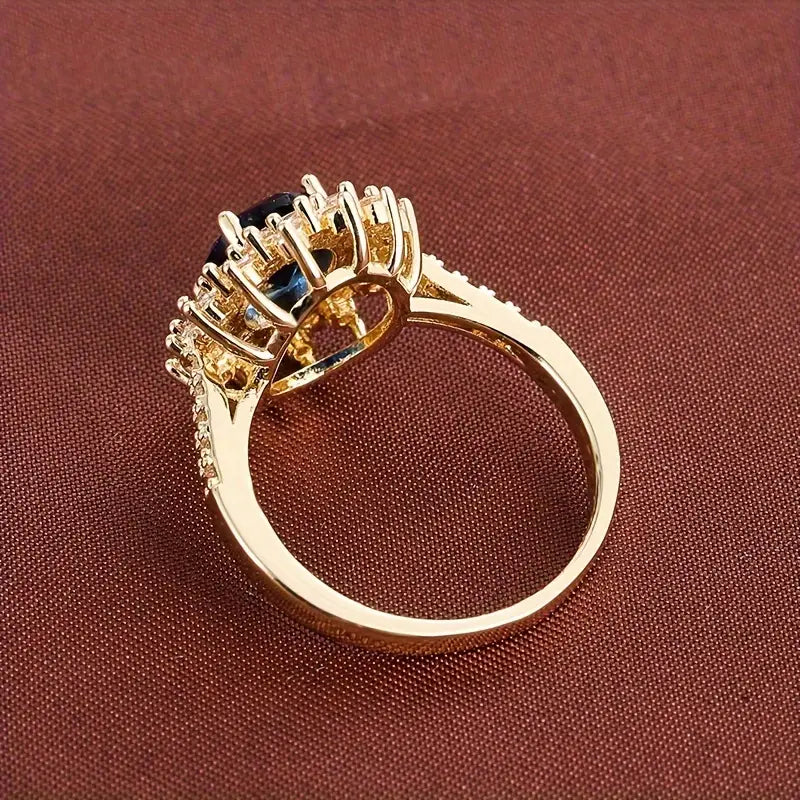 Seraphina | Sapphire Gold Halo Ring