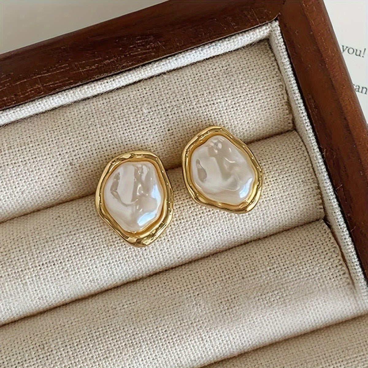 Marlowe | Irregular Design Stud Pearl Earrings
