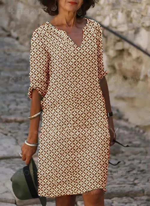 Lavinia | Vintage Split-Neck Summer Dress