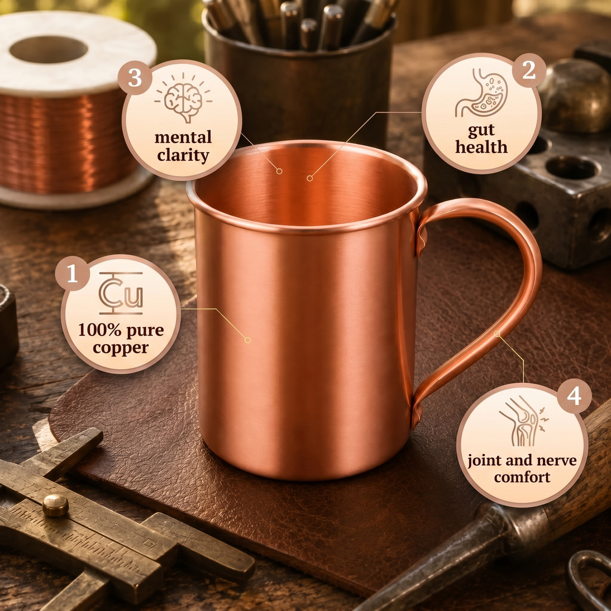 Patricia's Copper Plain Mug 400ml