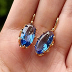Alba | Gold Sapphire Drop Earrings