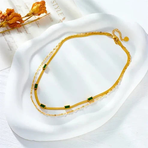 Willow | Double-Layer Gem Necklace