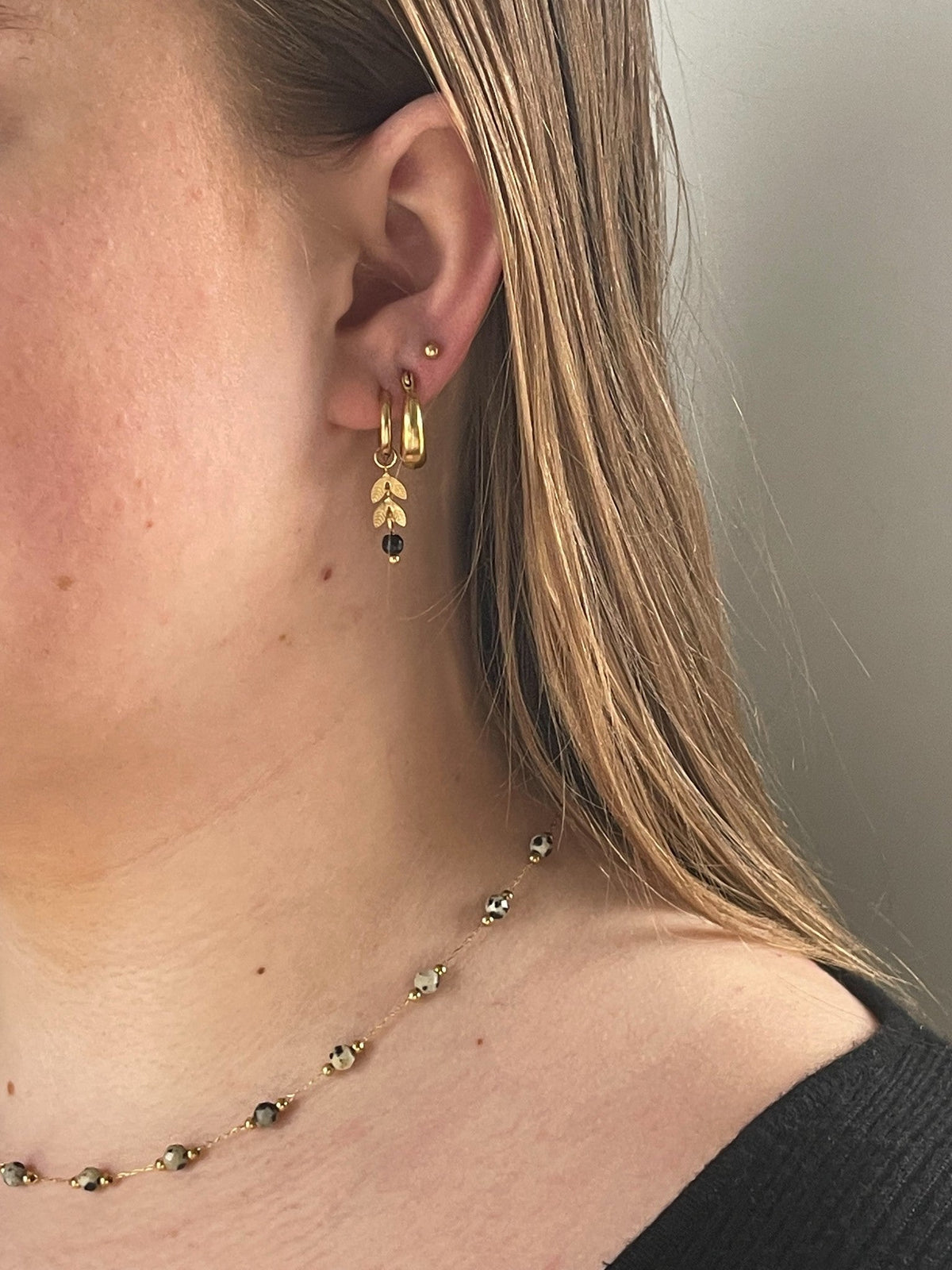 Stone Leaf  Earrings | Natural Stone | Stainless Steel