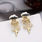 Elegant Cloud Umbrella Earrings with Tassels