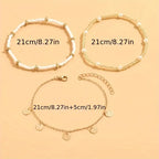 Dorothée | Layered Gold Anklet Set
