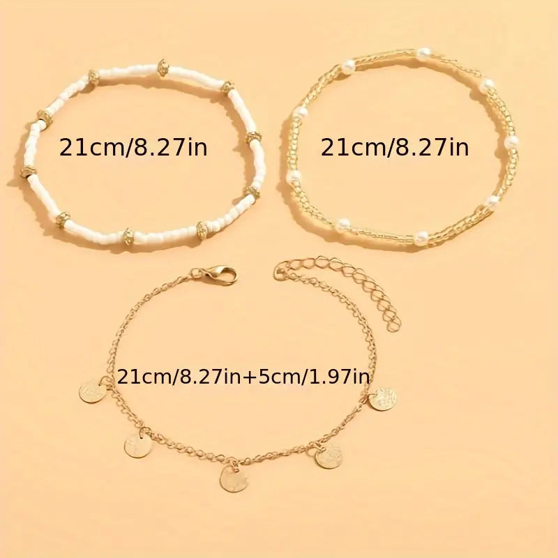 Dorothée | Layered Gold Anklet Set