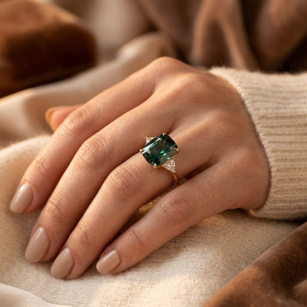 Georgina | Emerald Solitaire Ring