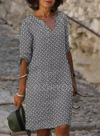 Lavinia | Vintage Split-Neck Summer Dress