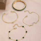 Livia | Green Gemstone Bracelet Set