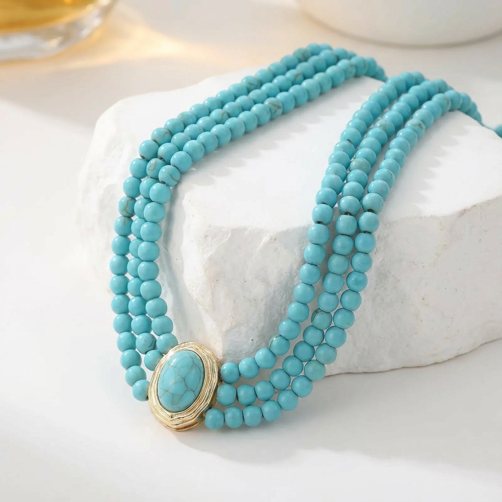 Quinn | Turquoise Triple Choker Necklace