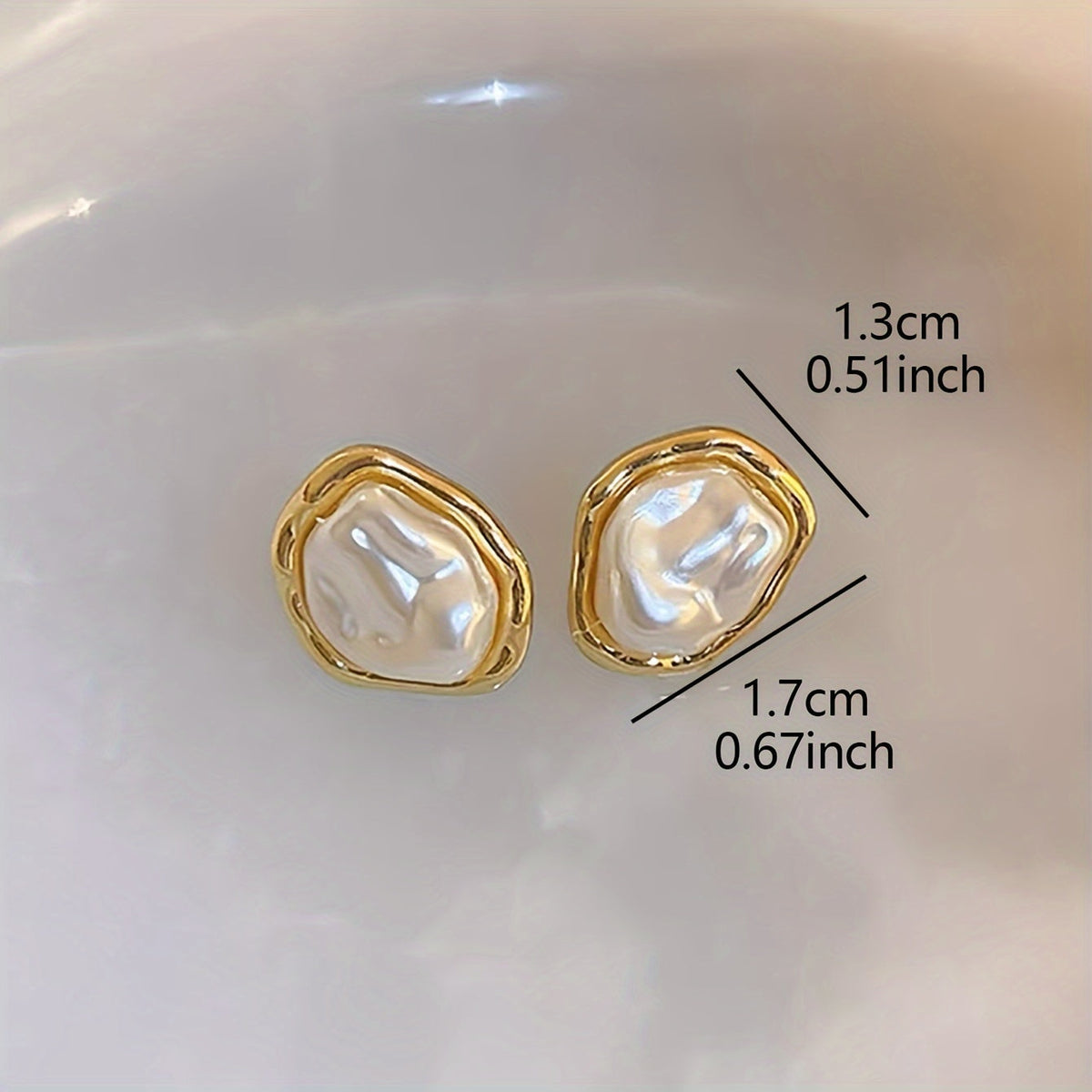 Marlowe | Irregular Design Stud Pearl Earrings