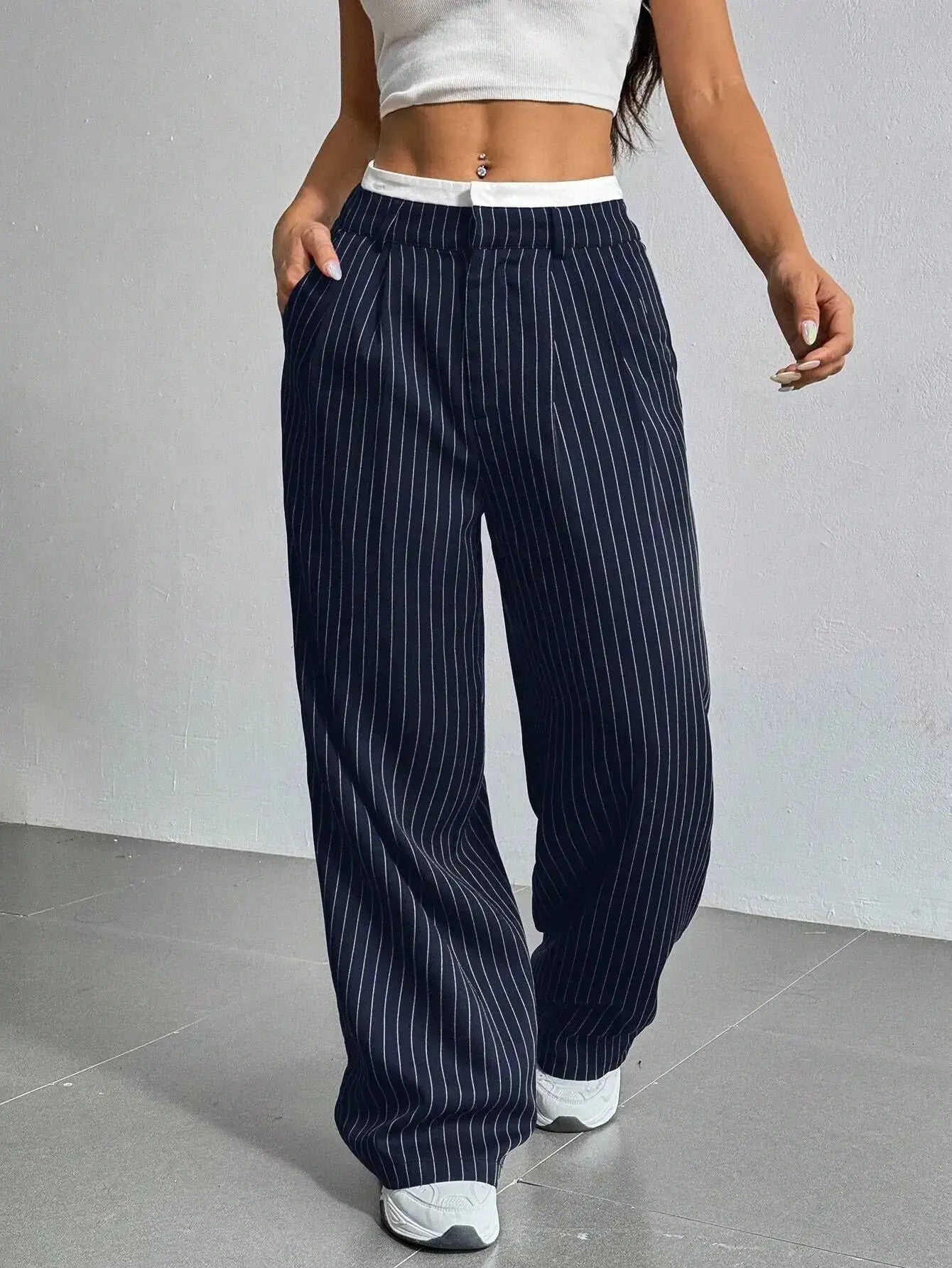 Lorraine | Casual Striped Wide Pants