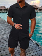 Cedric | Classic Button Shirt and Shorts Summer Set
