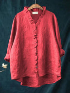 Felicia | Casual Ruffle V-Neck Blouse