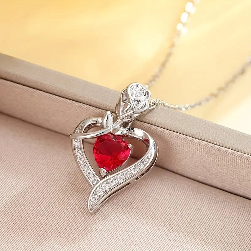 Nella | Ruby Heart Necklace