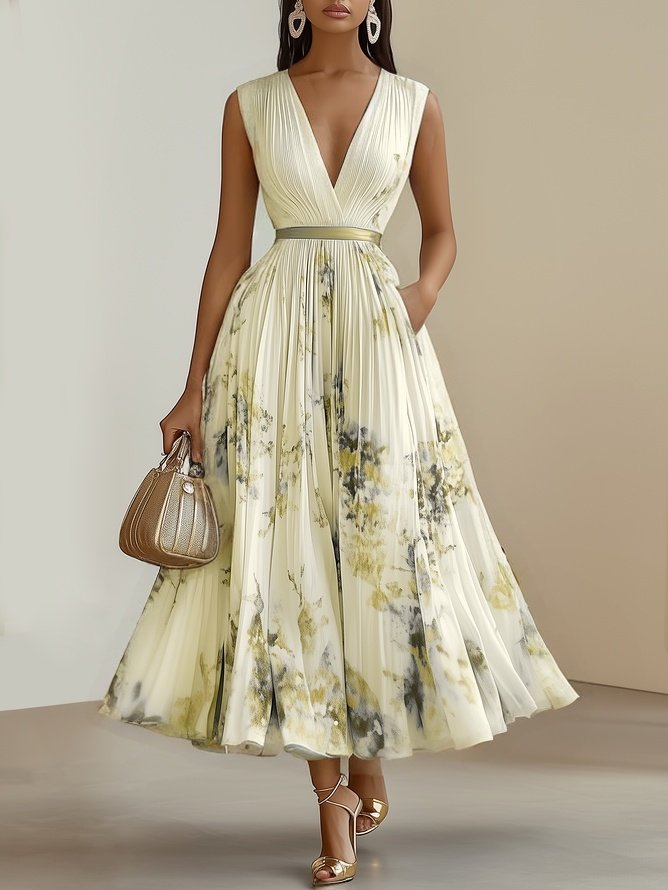 Molly | Elegant Sleeveless Long V-Neck Dress