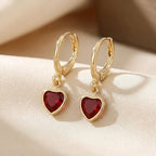 Rubis | Ruby Heart Drop Earrings
