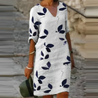 Althea | Vintage Short-Sleeve V-Neck Dress